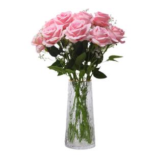 仿真玫瑰花假花单支摆设客厅装饰塑料花摆件餐桌插花绢花干花花束