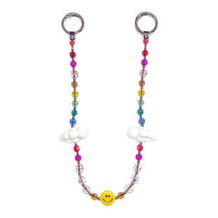 Clove 多巴胺包包挂件小众爱心笑脸挂链痛包挂饰彩色天然石串珠链