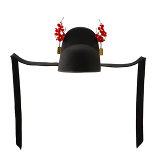 乌衣巷进士帽明制汉服帽子非遗真丝绒花进士巾古风中式婚礼新郎帽