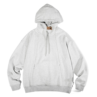 PRIMEE ELBOW PATCHED PULL OVER HOODY 工事风连帽卫衣 纯色帽衫