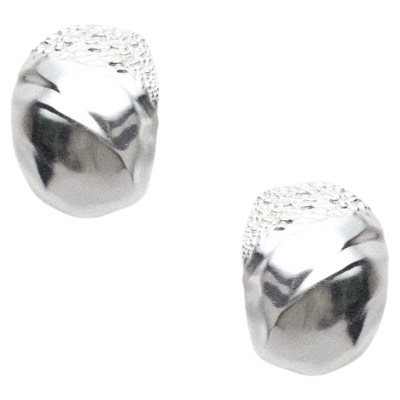 Limb掠目·原创设计The Rough Heart肌理共振宽面厚镀925银耳钉女