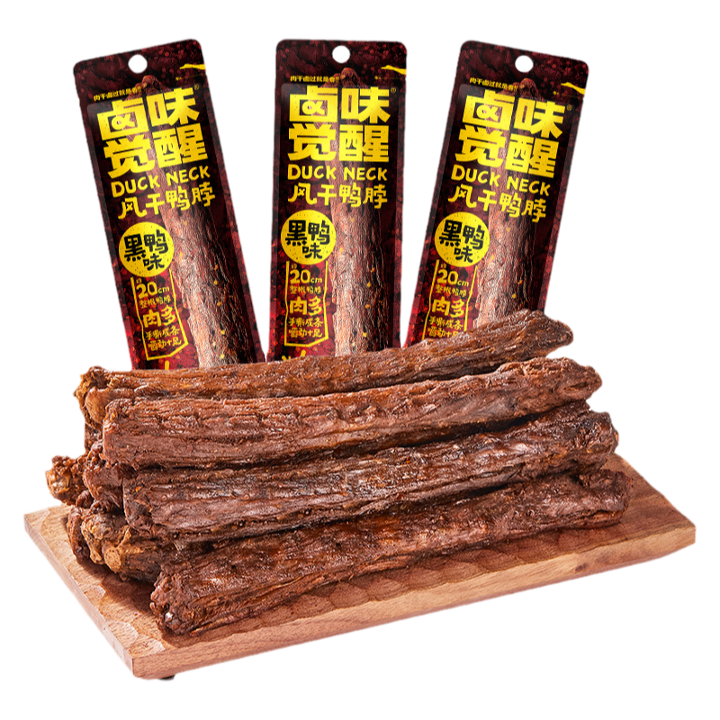 卤味觉醒手撕风干鸭脖零食休闲解馋即食氮气锁鲜黑鸭味56g