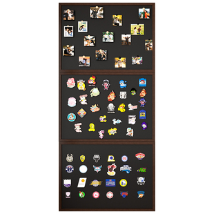 冰箱贴展示板实木框黑板磁吸小黑板家用教学白板挂墙式珐琅板磁性可擦化妆品收纳板照片墙店铺装饰菜单写字板