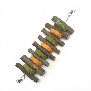 包邮 赫尔达苹果枝草饼磨牙串 兔子龙猫豚鼠荷兰猪天竺鼠磨牙玩具