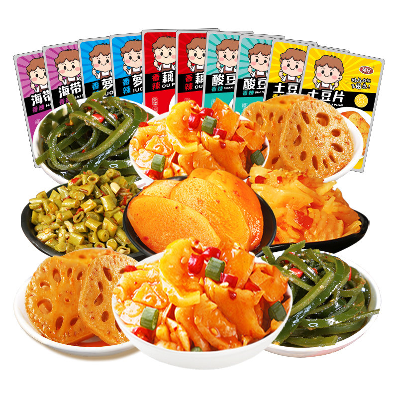 素菜下饭菜大礼包组合麻辣小零食脆藕片休闲食品小吃海带丝下饭菜