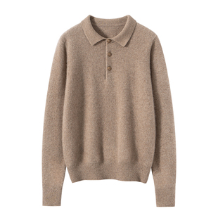 康赛妮~新款100纯山羊绒衫女polo领宽松慵懒风针织打底衫毛衣内搭