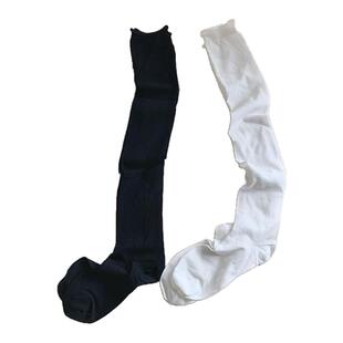 卷边半透明小腿堆堆袜子女夏季薄款靴子过膝中筒冰冰袜白色长筒袜