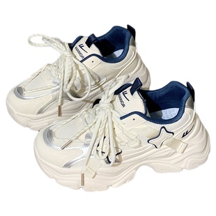 回力雾霾蓝星星老爹鞋女2025新款爆款厚底运动鞋韩版百搭休闲鞋女