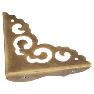 中式仿古纯铜护角三面包角樟木箱首饰盒桌子角片角花祥云镂空角码