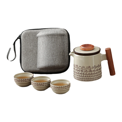 哈哈旅行茶具快客杯一壶三杯