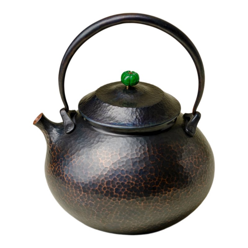 里作 精致复古黑钛提梁壶手工锤纹泡茶器家用中式功夫茶具煮茶壶