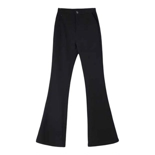 加绒微喇裤女冬季2025新款垂感弹力高腰显瘦加厚黑色西装喇叭裤子