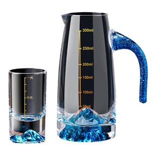 中式高档水晶玻璃蓝山白酒杯套装二两杯子家用一两杯一口杯100ml