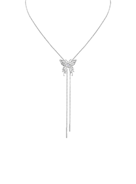 甜酷蝴蝶抽拉项链女款气质百搭