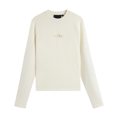 OUTOF - 款号167 雪花羊毛插肩袖套衫 紧身高弹力 镂空刺绣LOGO