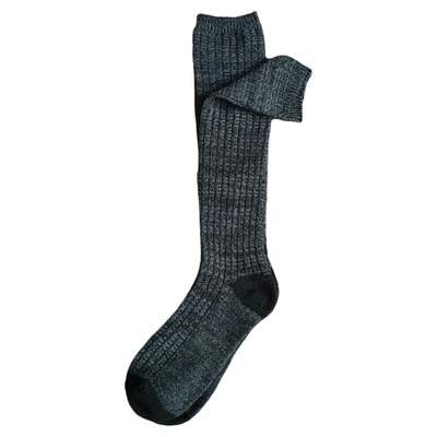 日单小格纹灰色长筒袜女