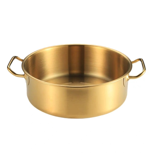 金色鸳鸯锅商用不锈钢火锅盆电磁炉专用涮锅汤锅双耳大容量火锅盆