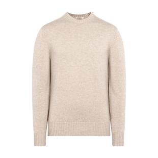 SUITSUPPLY砂砾色山羊绒男士长袖圆领针织衫毛衣