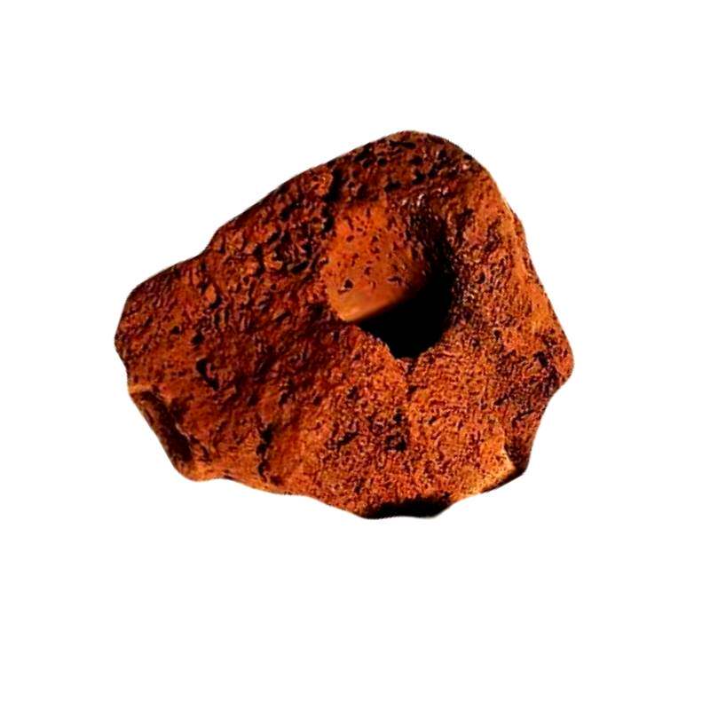 红色打孔火山石水草定植环鱼缸造景底座绿植固定神器水草沉底石