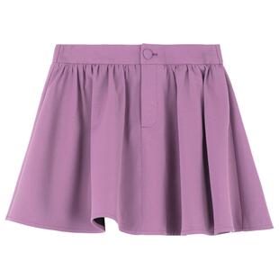 KEIKO 温柔风香芋紫色百褶半身裙26夏季显瘦高腰蓬蓬A字短裙伞裙