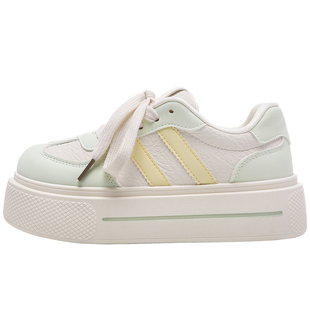 小卤球球韩系增高厚底板鞋夏季女鞋2026新款德训小白鞋百搭面包鞋