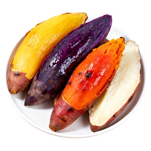 红薯四拼组合山东烟薯25号+榴莲蜜薯+紫薯+哈密白薯新鲜地瓜番薯