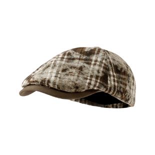 2025新款前进帽女日系复古大头围贝雷帽子显脸小春秋季鸭舌帽格纹
