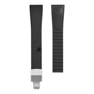 FKM氟橡胶表带柔软快拆折叠扣fkm运动防水平口适用手表带21/22mm