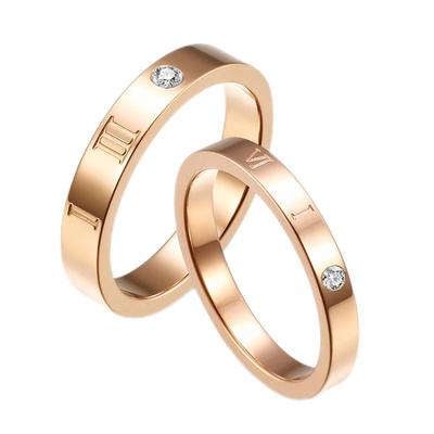 泰爱你时尚罗马数字男女情侣对戒