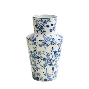 新中式高级感青花瓷复古花瓶陶瓷插花水养鲜花器客厅玄关装饰摆件