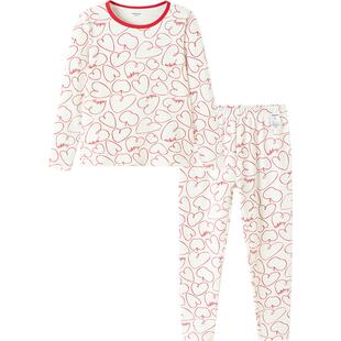 巴拉巴拉女童内衣套装中大童宝宝睡衣秋冬款儿童保暖秋衣秋裤男童