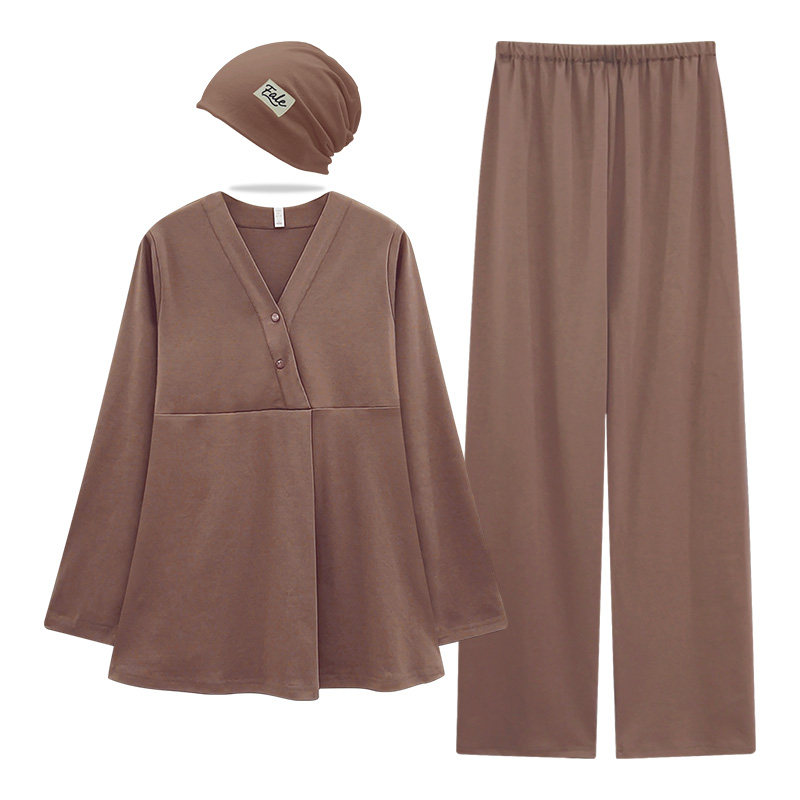送月子帽-月子服春夏产后纯棉孕妇睡衣夏季产妇喂奶哺乳套装薄款6