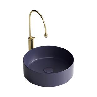 阳台陶瓷一体洗手盆单盆卫生间圆形台上盆蓝紫彩色洗漱洗脸台面盆