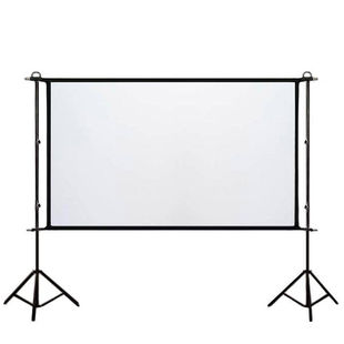高清双支架可移动投影幕布支架式幕布户外露营投影仪幕布支架落地户外防风投影幕布户外防风投影布幕布支架式