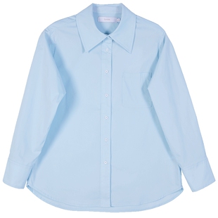 Lavinia商场同款春秋新款经典OL通勤长袖淡蓝色衬衫女R41C118