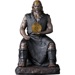 戴玉堂陶瓷伏羲大帝像神像供奉家用华夏三皇之一客厅摆件德化白瓷