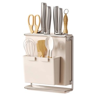 刀具置物收纳架厨房壁挂式筷子筒刀架橱柜门免打孔超薄隐藏菜刀座