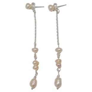 《少女泪珠》天然淡水珍珠高级感小众流苏长款显瘦耳环耳钉女耳夹