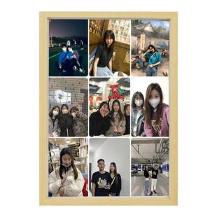 镜子灯光画九宫格拼图开灯变照片镜面发光小夜灯创意生日礼物相框