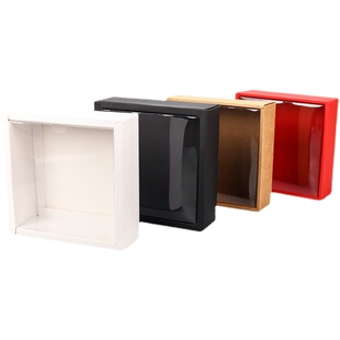 PVC透明天地盖包装盒定做牛皮纸盒正方形手工喜糖玩偶礼品盒订制A