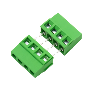 接线端子螺钉式PCB端子KF128-2P/3P间距5.0/5.08MM可拼接绿色铜针
