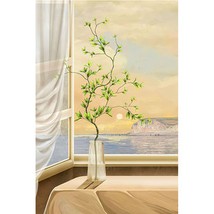 入户玄关装饰画走廊过道竖版现代简约轻奢壁画正对门客厅玄幻挂画