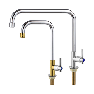 七字款加长加高水龙头大理石立式长螺纹龙头厨房高弯单冷家用龙头