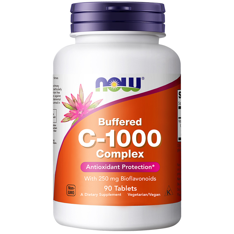 Now foods维生素C1000mg高浓度针叶樱桃生物类黄酮缓冲片VC正品