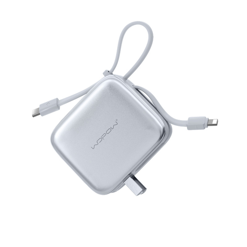 【国家3C认证】WOPOW沃品小方糖三合一充电宝自带线插头快充10000毫安小巧便携迷你可上飞机移动电源2025新款