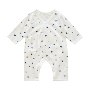 男童纯棉长袖蝴蝶衣女宝宝无骨爬爬服新生儿宝宝0-2岁连体衣哈衣