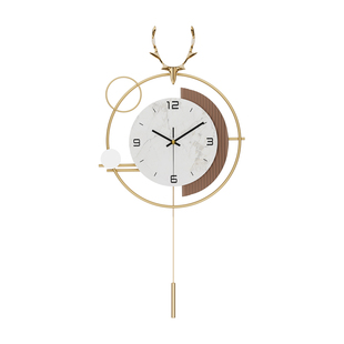 大气格栅挂钟创意钟表客厅家用2025新款现代简约餐厅装饰时钟挂墙