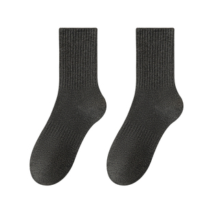 诸暨全棉袜子男袜秋冬季中筒袜纯棉袜男士防臭抗菌防脚气无骨长袜