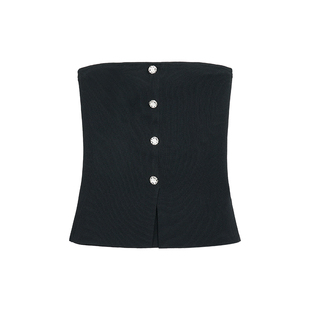 pusumede 夏日自选款 设计感针织抹胸上衣女外穿修身露背裹胸背心