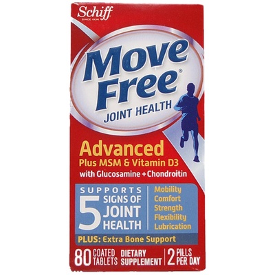 现货*美国Schiff MoveFree 氨糖软骨素维骨力+MSM+VD80粒蓝瓶防伪